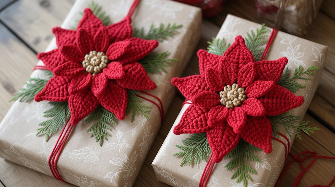 Crochet Poinsettia Home Decor Free Patterns